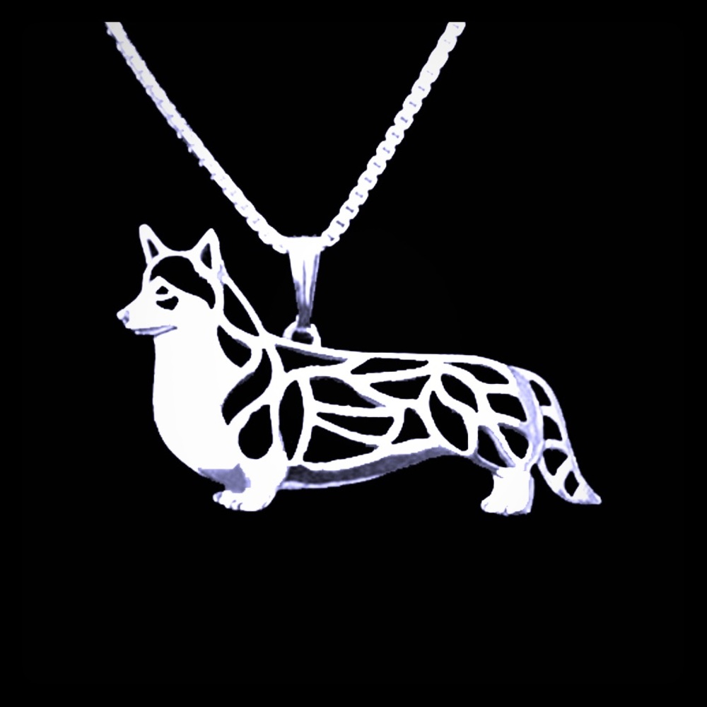 Beautiful Silver Corgi Necklace 🐶
